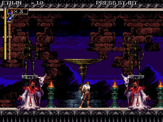Avance , Ethan Graymont luchando contra Nigromantes en la torre del reloj (Nivel no disponible en el demo de Silver night's crusaders).