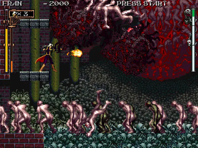 Fighting Legion, the level 7 boss made of a sea of corpses.
