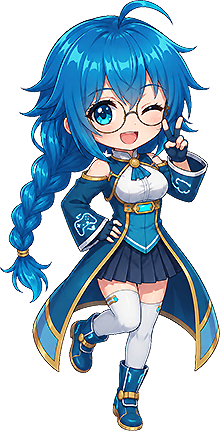 Chibi de Rol-chan haciendo gesto de victoria tras haber terminado un proyecto.